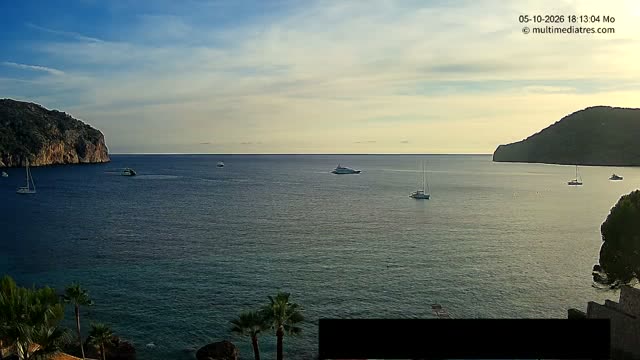 Live view from Camp de Mar – bay