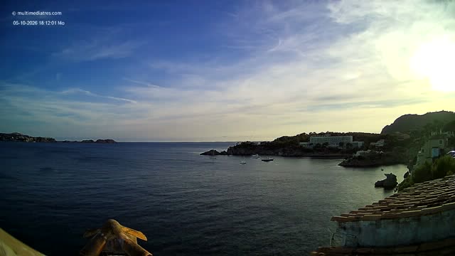 Live view from Cala Fornells – sunset view
